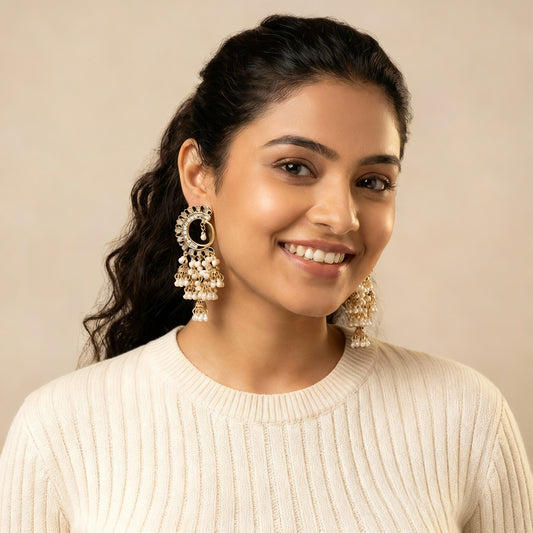 Chandani - Oxidized Jhumka Earring Set