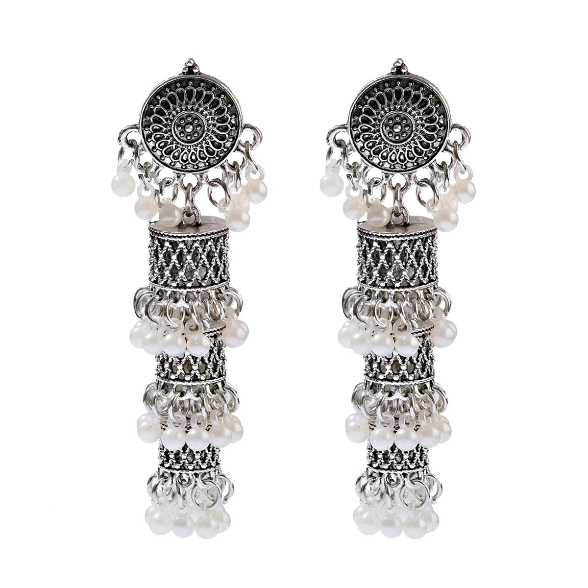 Aadrika - Oxidized Jhumka Earring Set