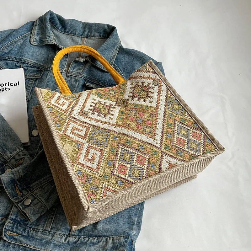 Pahar Bazaar Woven Jute Tote