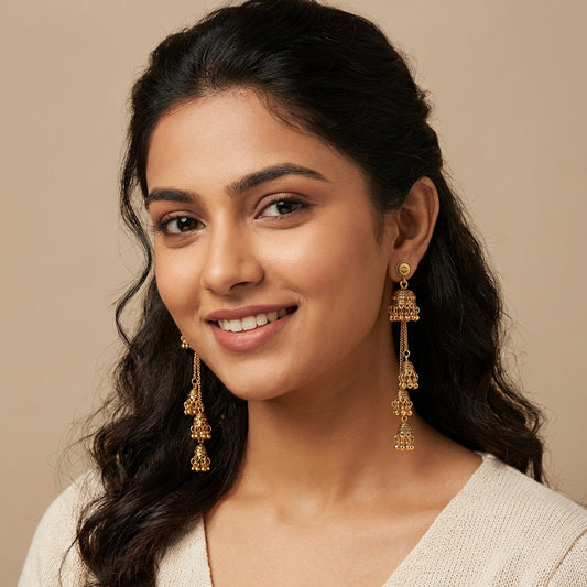 Noor-e-Zar - Premier Oxidized Jhumka Earrings