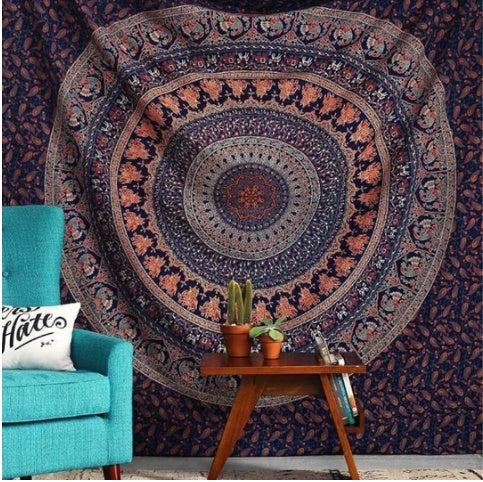Midnight Mehfil Mandala Wall Tapestry