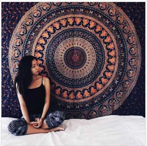 Midnight Mehfil Mandala Wall Tapestry