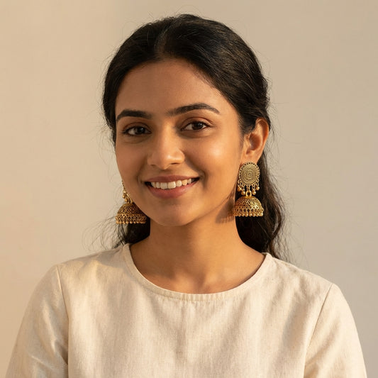 Anvaya - Oxidized Jhumka Earring Set