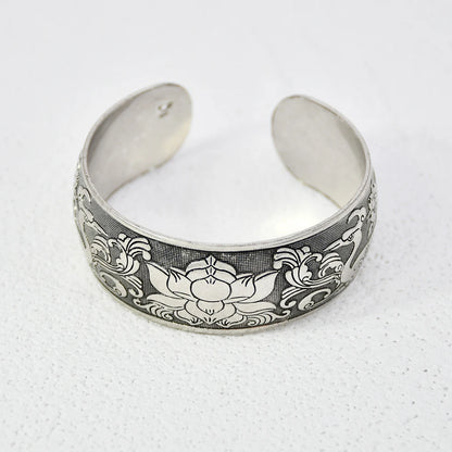 Pahar Cuff Tibetan-Style Silver Bangles