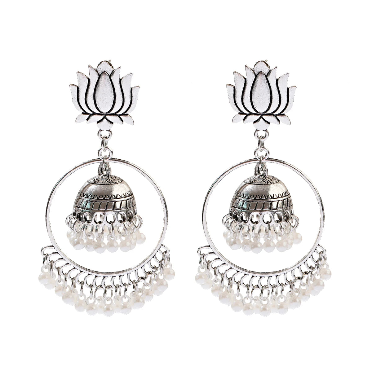 Ambuja - Oxidized Jhumka Earring Set