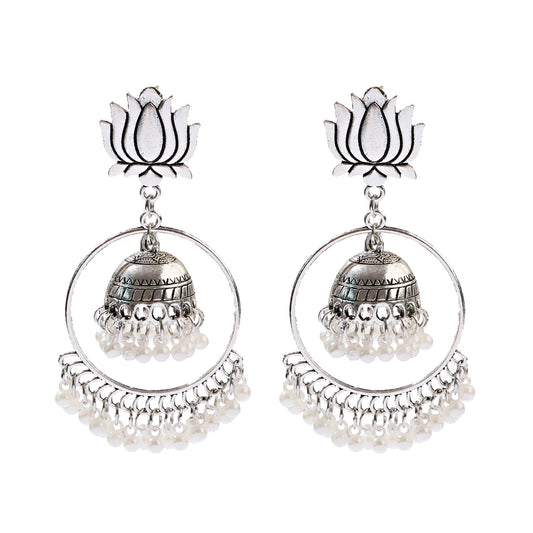 Ambuja - Oxidized Jhumka Earring Set
