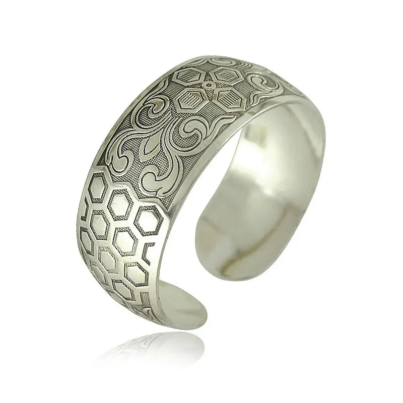 Pahar Cuff Tibetan-Style Silver Bangles