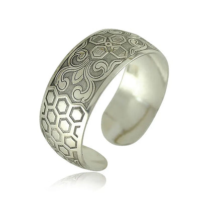 Pahar Cuff Tibetan-Style Silver Bangles
