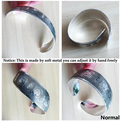 Pahar Cuff Tibetan-Style Silver Bangles