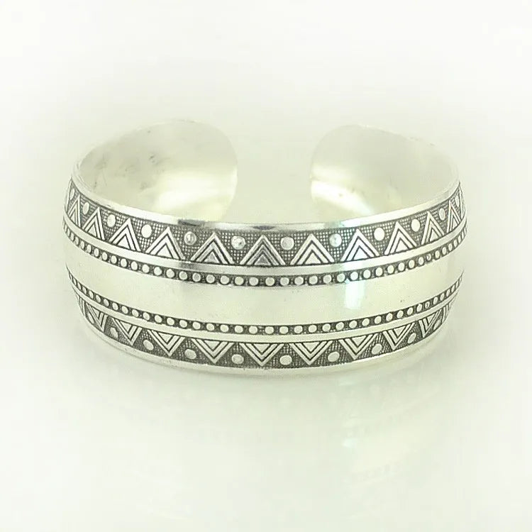 Pahar Cuff Tibetan-Style Silver Bangles