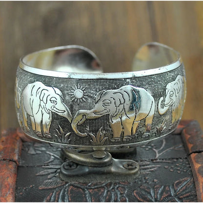 Pahar Cuff Tibetan-Style Silver Bangles