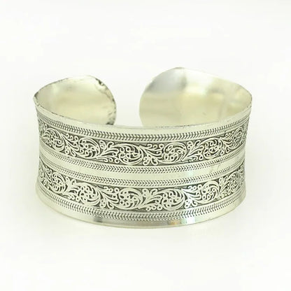 Pahar Cuff Tibetan-Style Silver Bangles