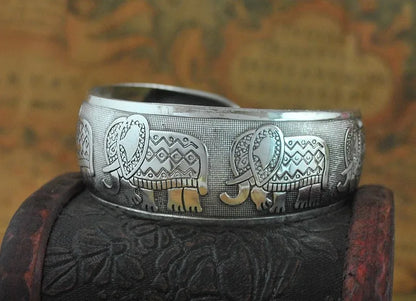 Pahar Cuff Tibetan-Style Silver Bangles