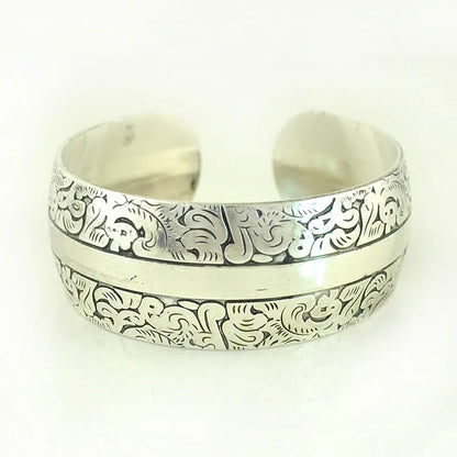 Pahar Cuff Tibetan-Style Silver Bangles