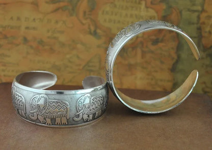 Pahar Cuff Tibetan-Style Silver Bangles