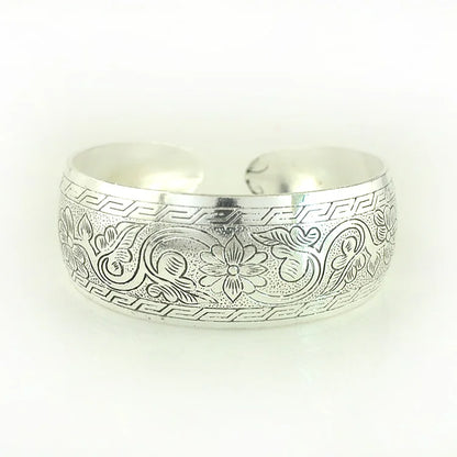 Pahar Cuff Tibetan-Style Silver Bangles