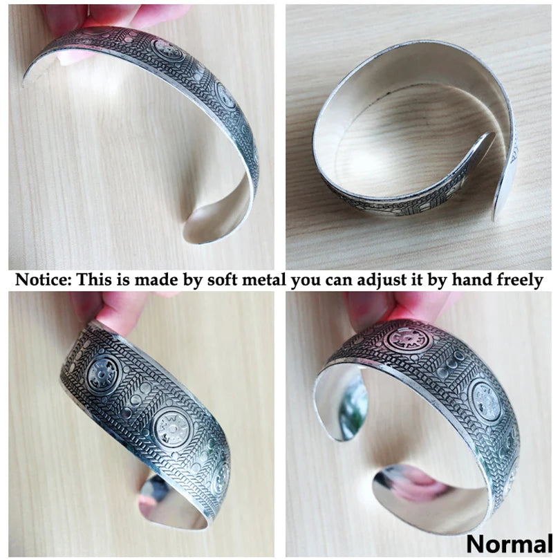 Pahar Cuff Tibetan-Style Silver Bangles