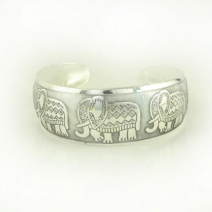 Pahar Cuff Tibetan-Style Silver Bangles