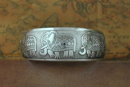 Pahar Cuff Tibetan-Style Silver Bangles