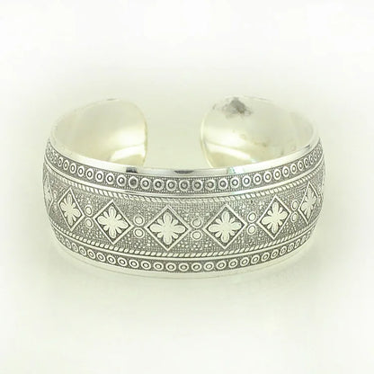 Pahar Cuff Tibetan-Style Silver Bangles