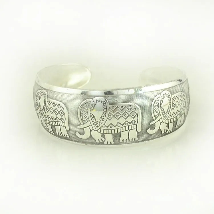 Pahar Cuff Tibetan-Style Silver Bangles
