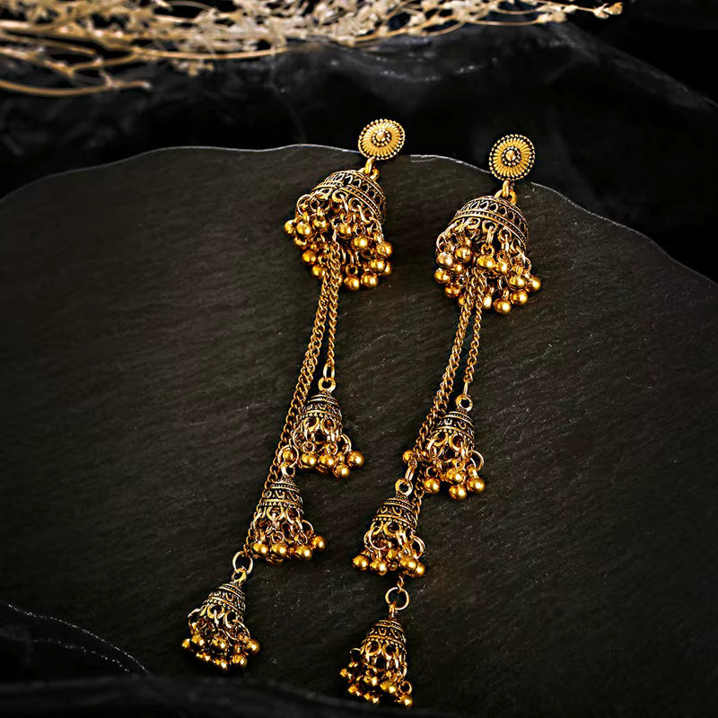 Noor-e-Zar - Premier Oxidized Jhumka Earrings