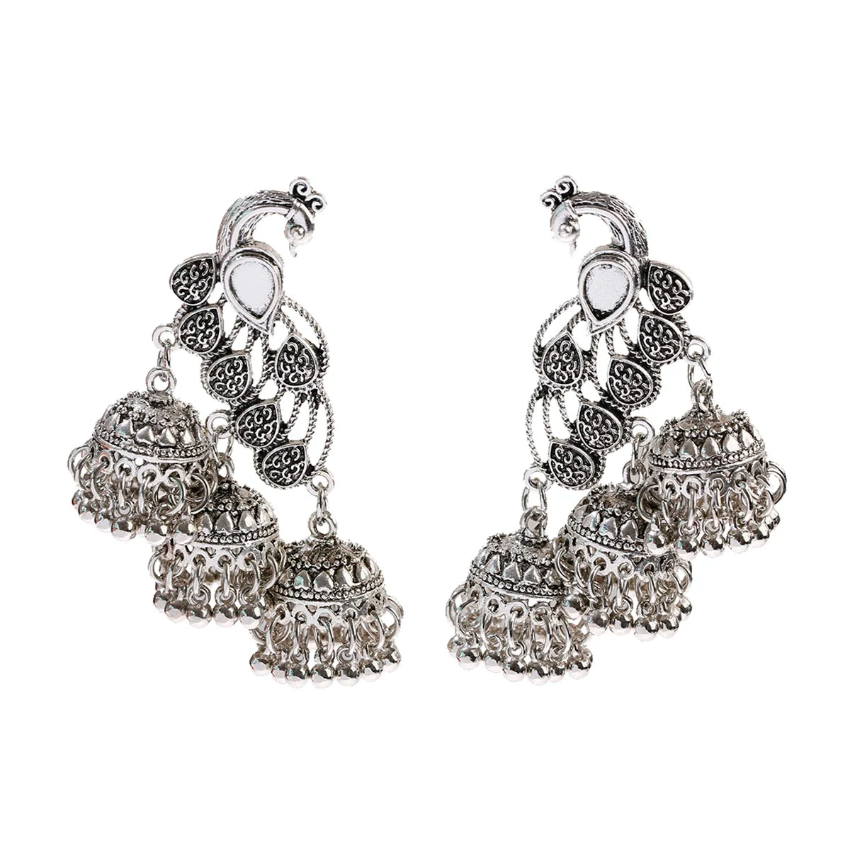 Mayura - Oxidized Jhumka Earring Set