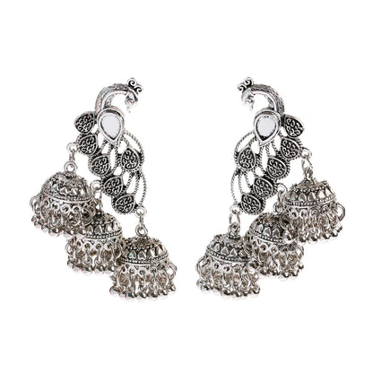 Mayura - Oxidized Jhumka Earring Set