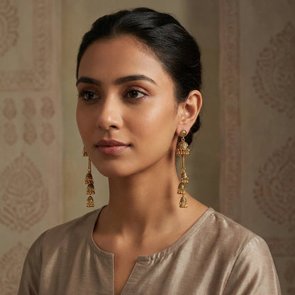 Noor-e-Zar - Premier Oxidized Jhumka Earrings