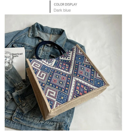 Pahar Bazaar Woven Jute Tote