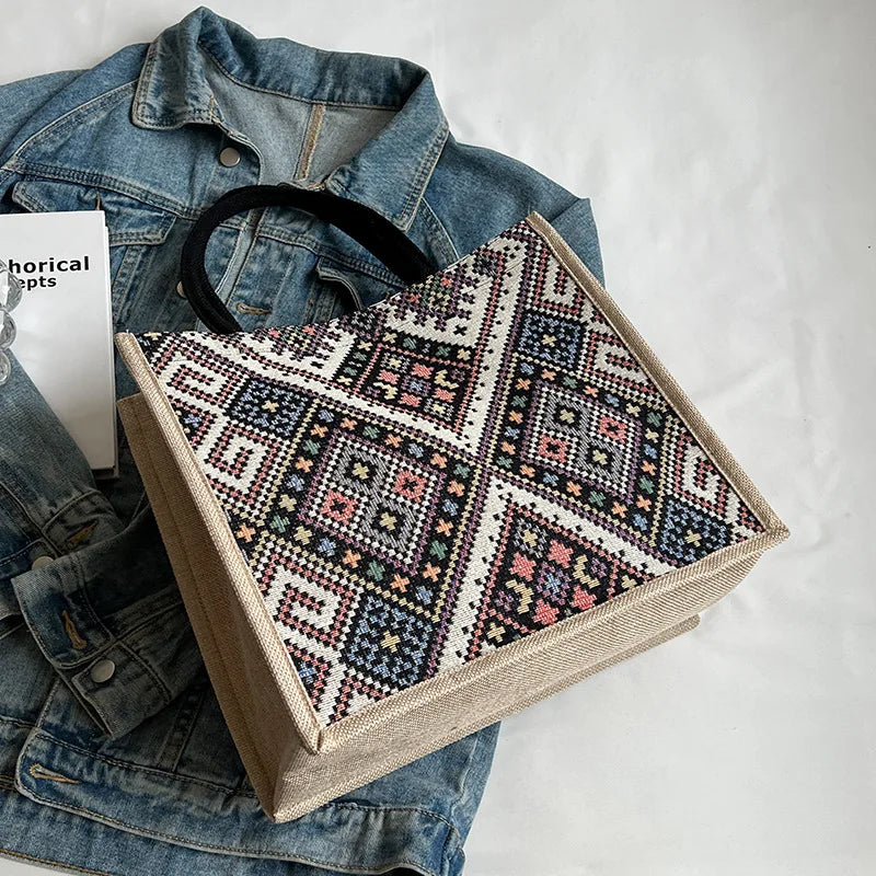 Pahar Bazaar Woven Jute Tote