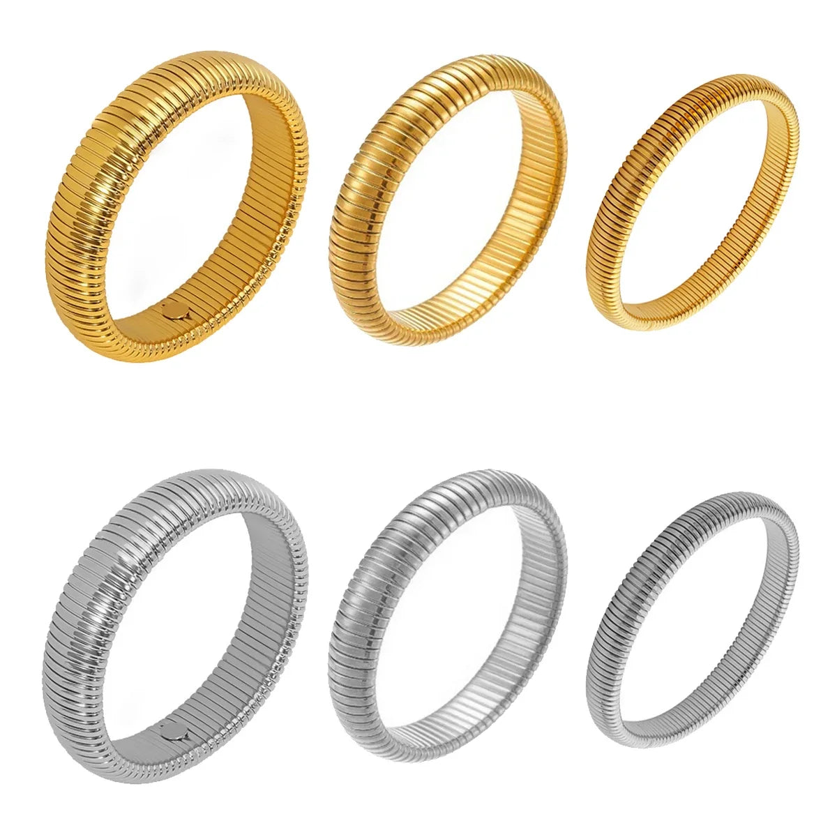 Ridged Snake Chain Bangles