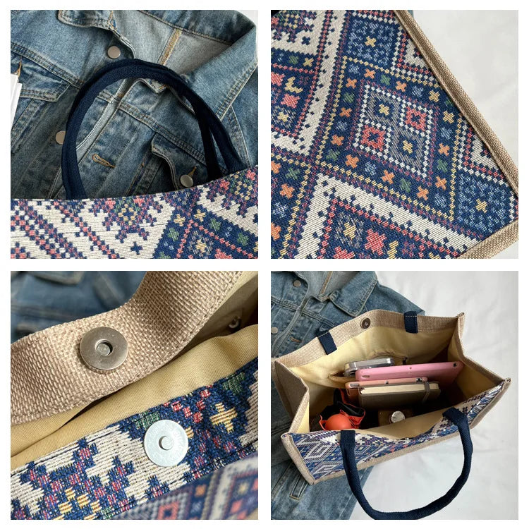 Pahar Bazaar Woven Jute Tote