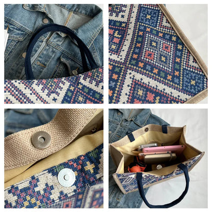 Pahar Bazaar Woven Jute Tote