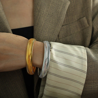 Ridged Snake Chain Bangles