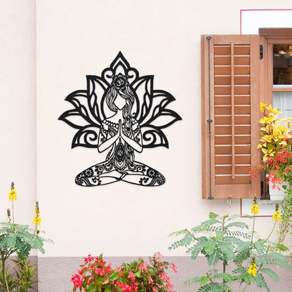Aarohi Lotus Meditation Metal Wall Art - 14.4" x 15.7"