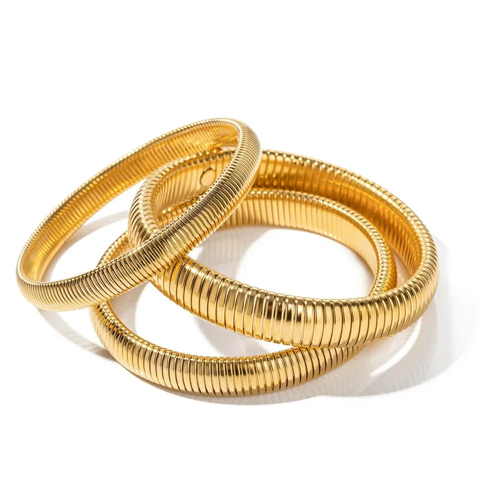 Ridged Snake Chain Bangles