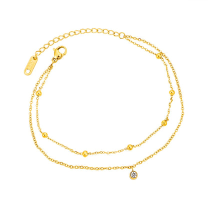Golden Whisper Layered Anklet