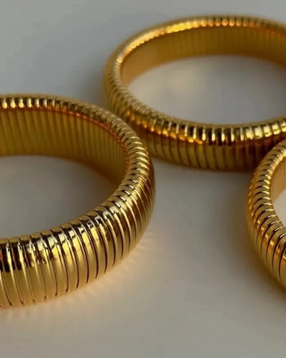 Ridged Snake Chain Bangles