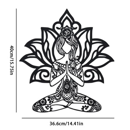 Aarohi Lotus Meditation Metal Wall Art - 14.4" x 15.7"