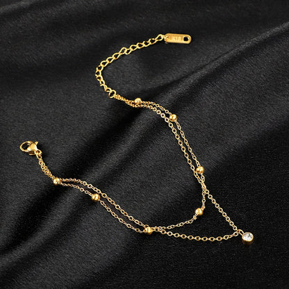 Golden Whisper Layered Anklet