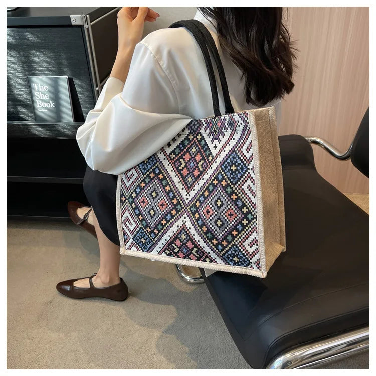 Pahar Bazaar Woven Jute Tote