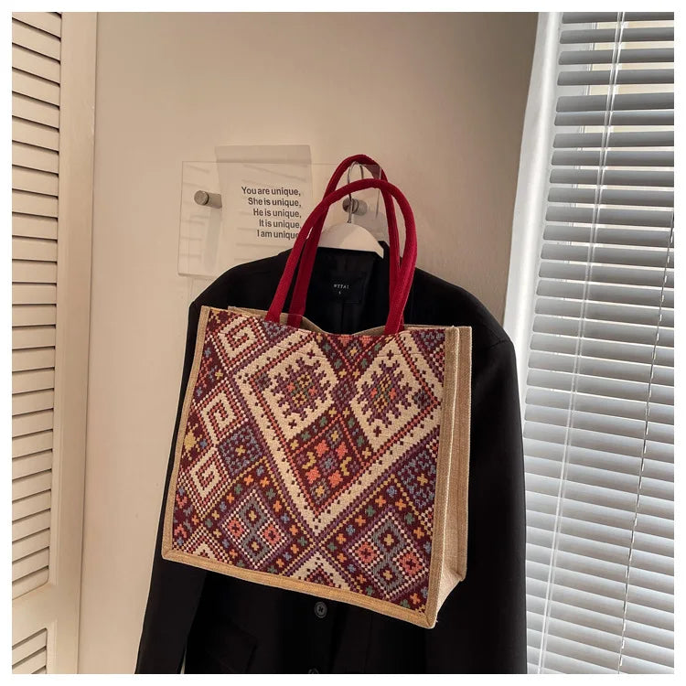 Pahar Bazaar Woven Jute Tote