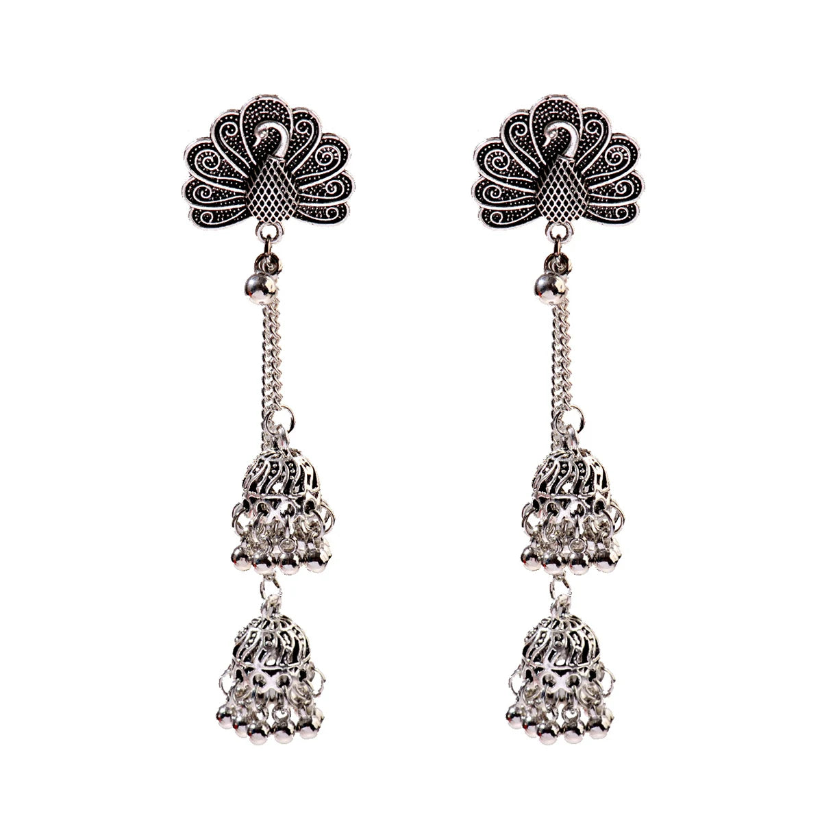 Mayura - Oxidized Jhumka Earring Set