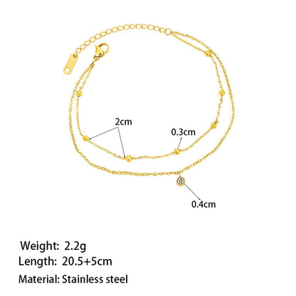 Golden Whisper Layered Anklet