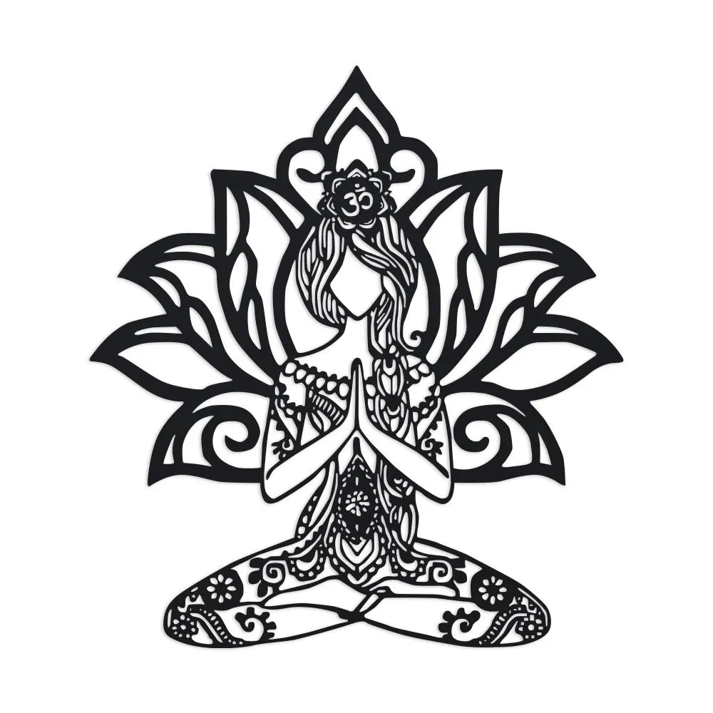 Aarohi Lotus Meditation Metal Wall Art - 14.4" x 15.7"