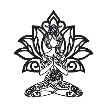 Aarohi Lotus Meditation Metal Wall Art - 14.4" x 15.7"
