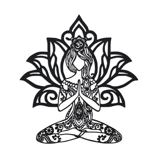 Aarohi Lotus Meditation Metal Wall Art - 14.4" x 15.7"