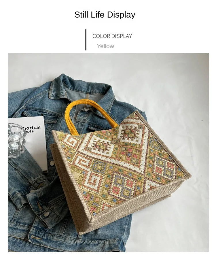 Pahar Bazaar Woven Jute Tote