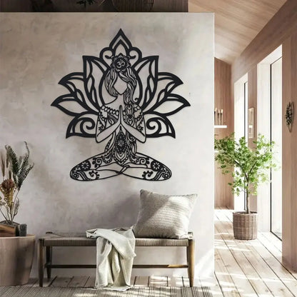 Aarohi Lotus Meditation Metal Wall Art - 14.4" x 15.7"